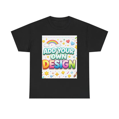 Cute Customizable Tee — "Add Your Own Design" Rainbow Graphic T-Shirt