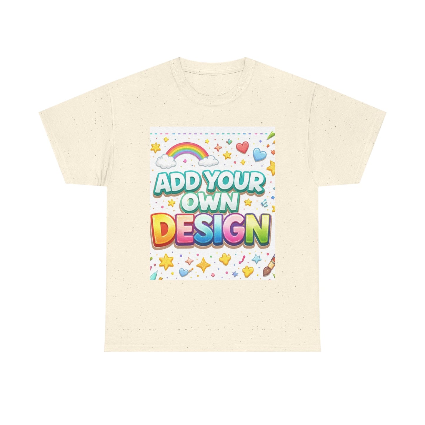Cute Customizable Tee — "Add Your Own Design" Rainbow Graphic T-Shirt
