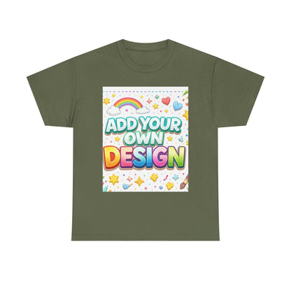 Cute Customizable Tee — "Add Your Own Design" Rainbow Graphic T-Shirt