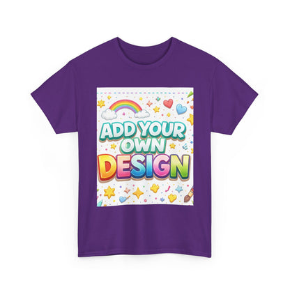 Cute Customizable Tee — "Add Your Own Design" Rainbow Graphic T-Shirt