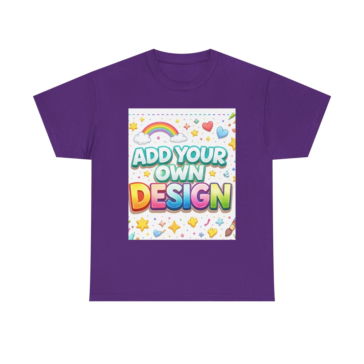 Cute Customizable Tee — "Add Your Own Design" Rainbow Graphic T-Shirt