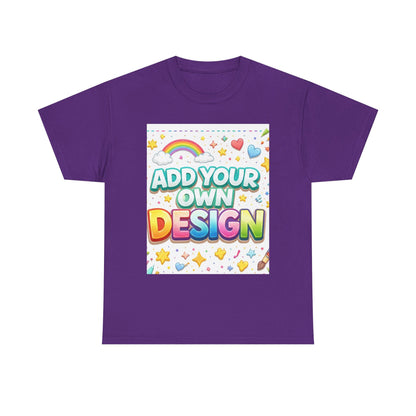 Cute Customizable Tee — "Add Your Own Design" Rainbow Graphic T-Shirt