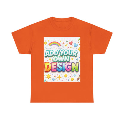 Cute Customizable Tee — "Add Your Own Design" Rainbow Graphic T-Shirt