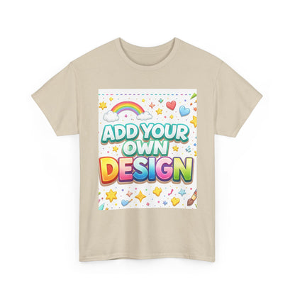 Cute Customizable Tee — "Add Your Own Design" Rainbow Graphic T-Shirt