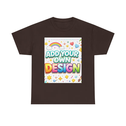 Cute Customizable Tee — "Add Your Own Design" Rainbow Graphic T-Shirt