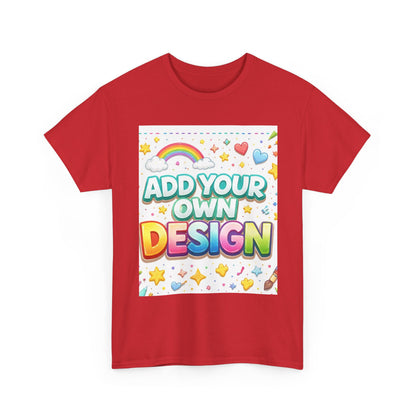 Cute Customizable Tee — "Add Your Own Design" Rainbow Graphic T-Shirt