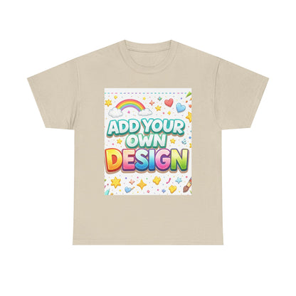Cute Customizable Tee — "Add Your Own Design" Rainbow Graphic T-Shirt