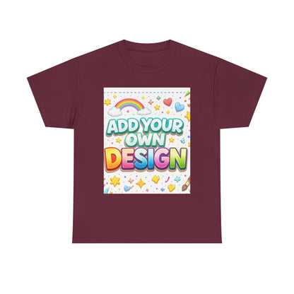 Cute Customizable Tee — "Add Your Own Design" Rainbow Graphic T-Shirt