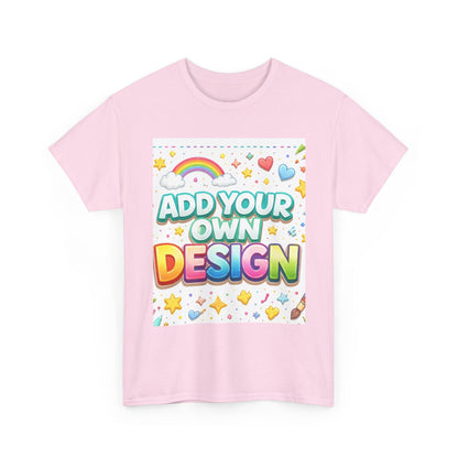 Cute Customizable Tee — "Add Your Own Design" Rainbow Graphic T-Shirt